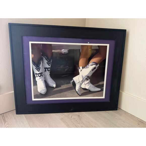 TCU Framed Cheerleader Boot Print Art Texas Christian University - Picture 1 of 2
